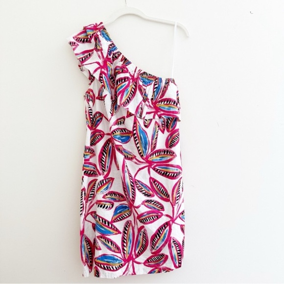 J. CREW One Shoulder Linen Blend Floral Print Dress - Picture 6 of 16